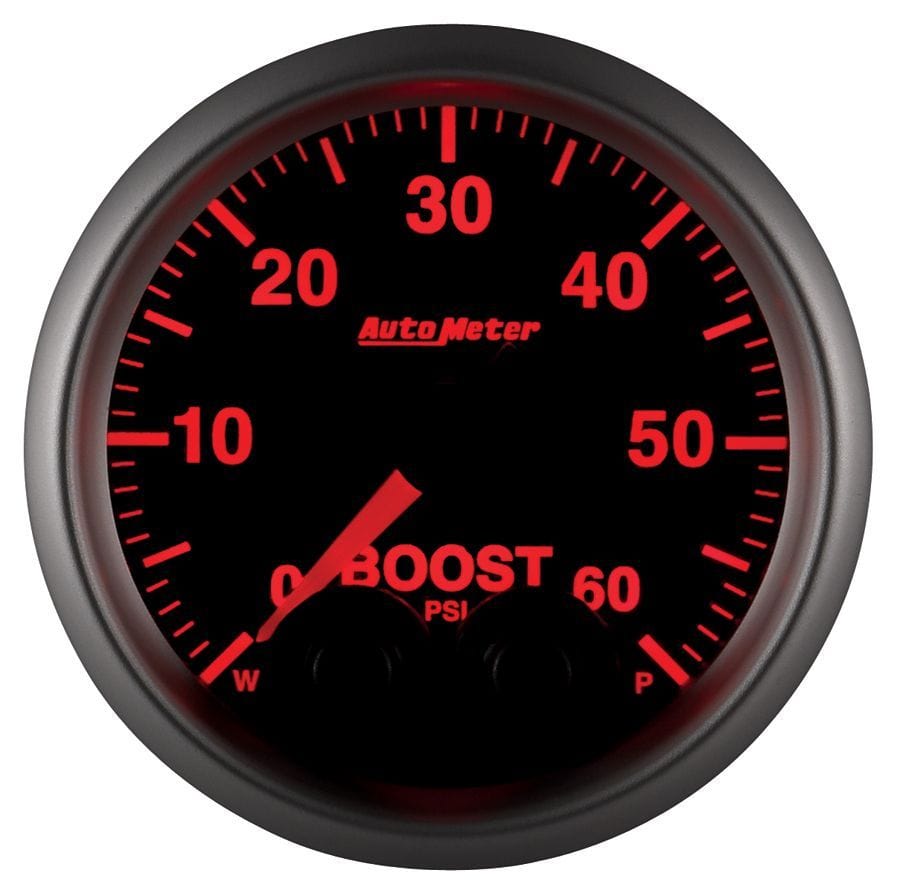 AUTOMETER 2-1/16", Programmable Warning Function, 0-60 psi Auto Meter Elite Series Boost Gauge AU5670 SR
