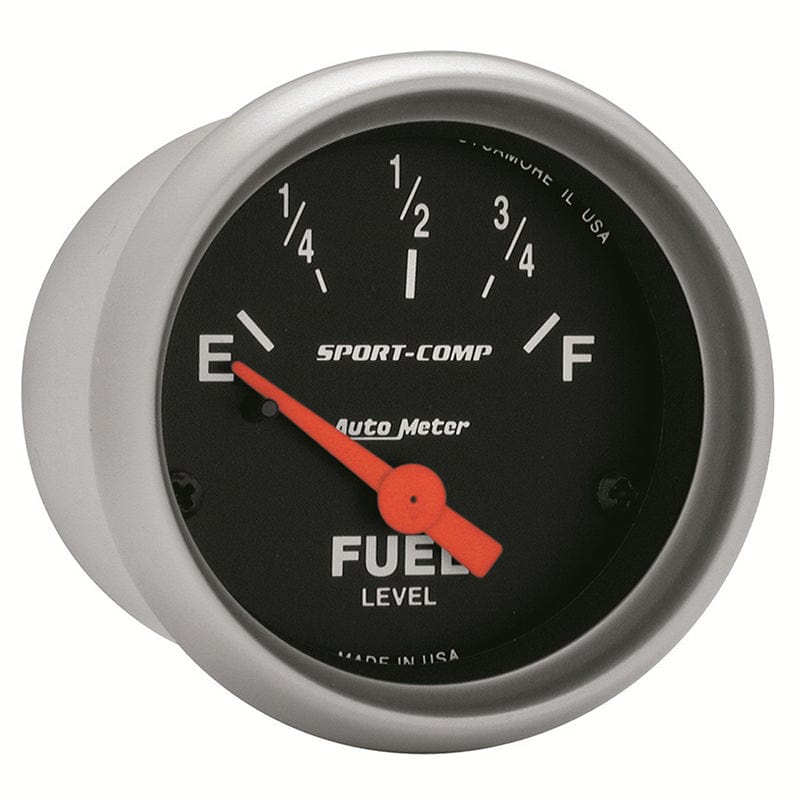 AUTOMETER 2-1/16", Short Sweep Electric, GM, 0 ohms Empty/90 ohms Full Auto Meter Sport-Comp Series Fuel Level Gauge AU3314 SR
