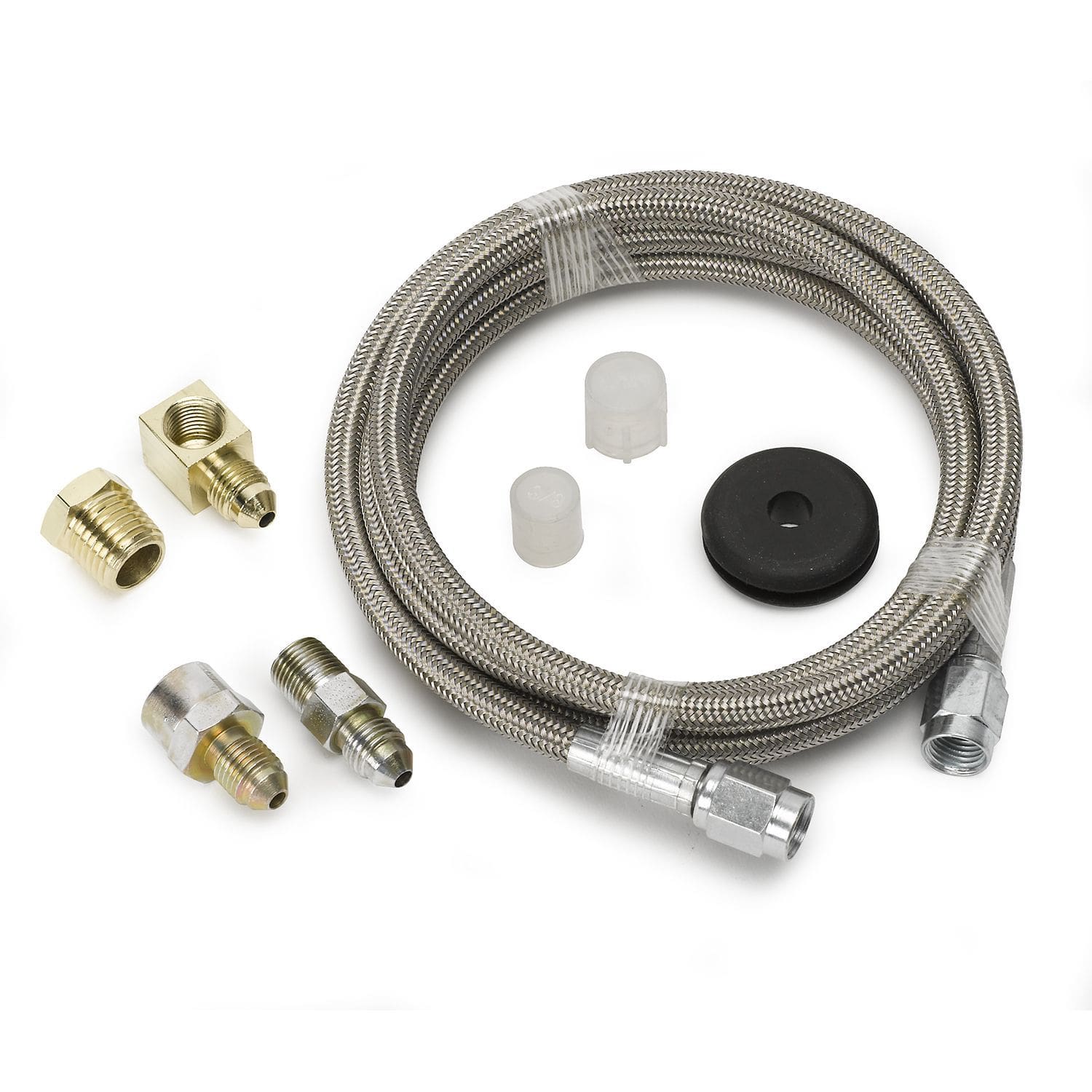 AUTOMETER Braided Stainless Steel, -3 AN Diameter (3/16" ID), 6ft. Long with Fi Auto Meter Tubing and Line Kit AU3236 SR
