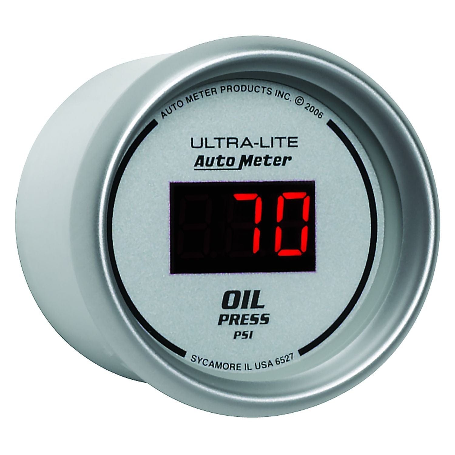 AUTOMETER Digital, In-dash, 2-1/16", 0-100 psi Auto Meter Ultra-Lite Digital Series Oil Pressure Gauge AU6527 SR