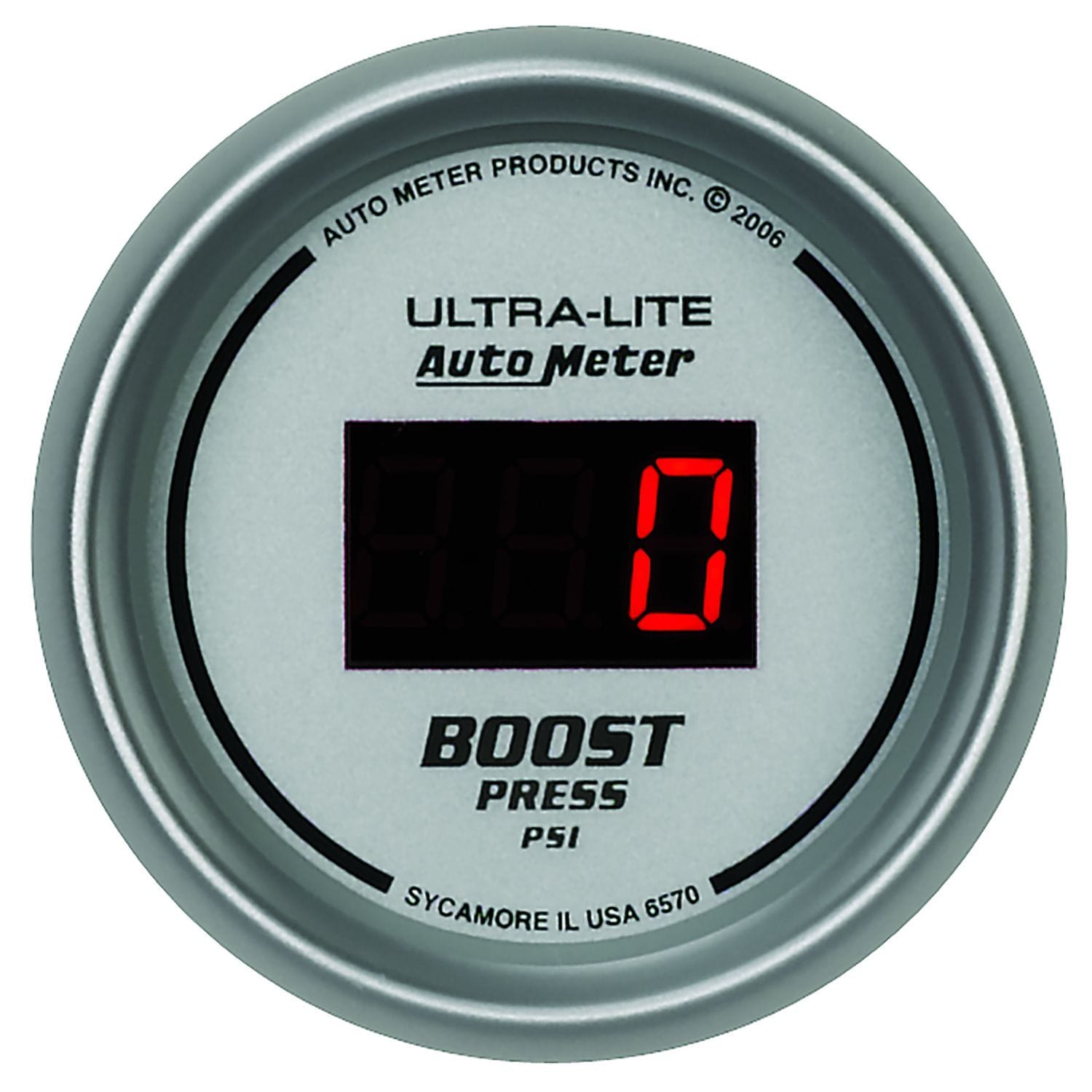 AUTOMETER Digital, In-dash, 2-1/16", 5 - 60 psi Auto Meter Ultra-Lite Digital Series Boost Gauge AU6570 SR