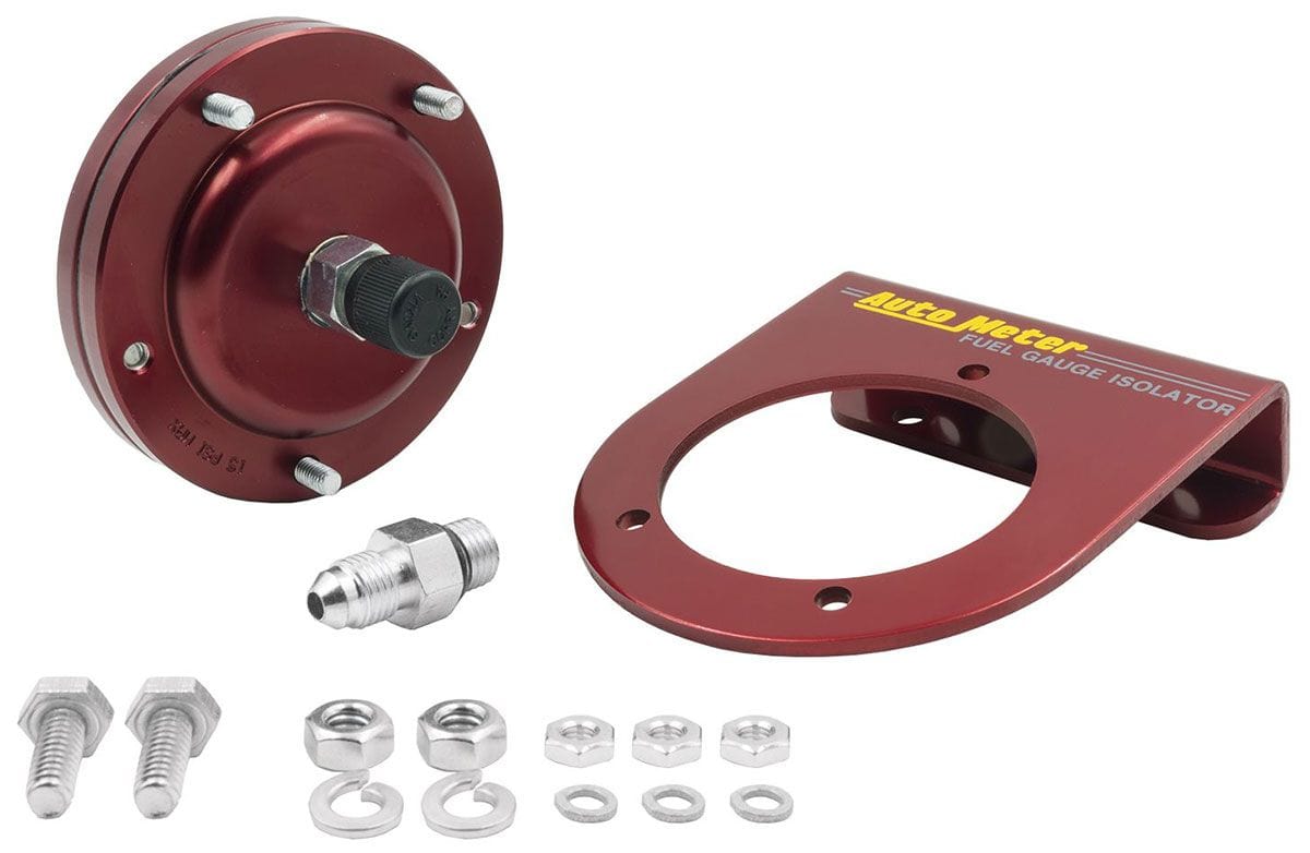 AUTOMETER For 15 PSI Gauges Only, Red Anodized With -4AN Fittings Auto Meter Fuel Pressure Isolator Kit AU5376 SR