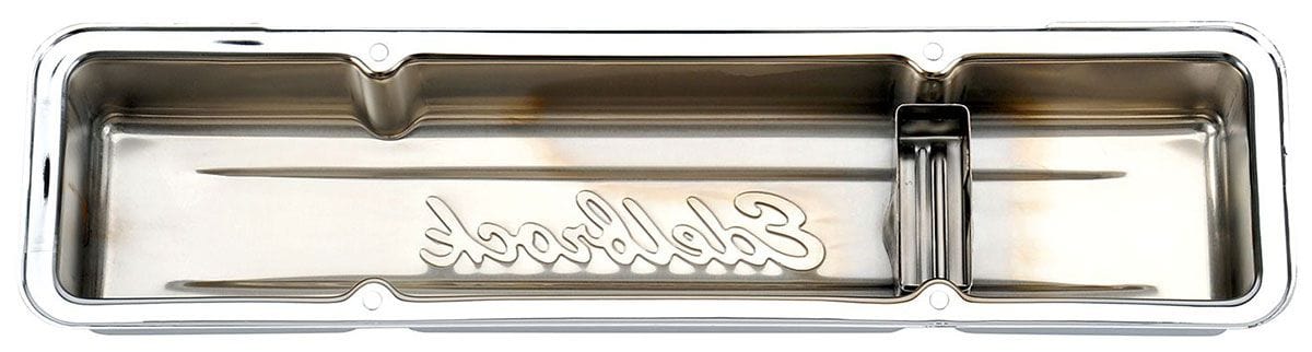 EDELBROCK Chevrolet 262-400 '59-86 (low), 2.8" overall height Edelbrock Signature Series Chrome Valve Covers ED4449 SR