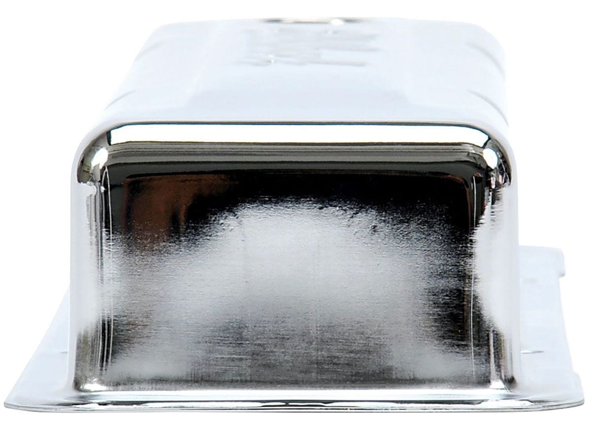 EDELBROCK Chevrolet 262-400 '59-86 (low), 2.8" overall height Edelbrock Signature Series Chrome Valve Covers ED4449 SR