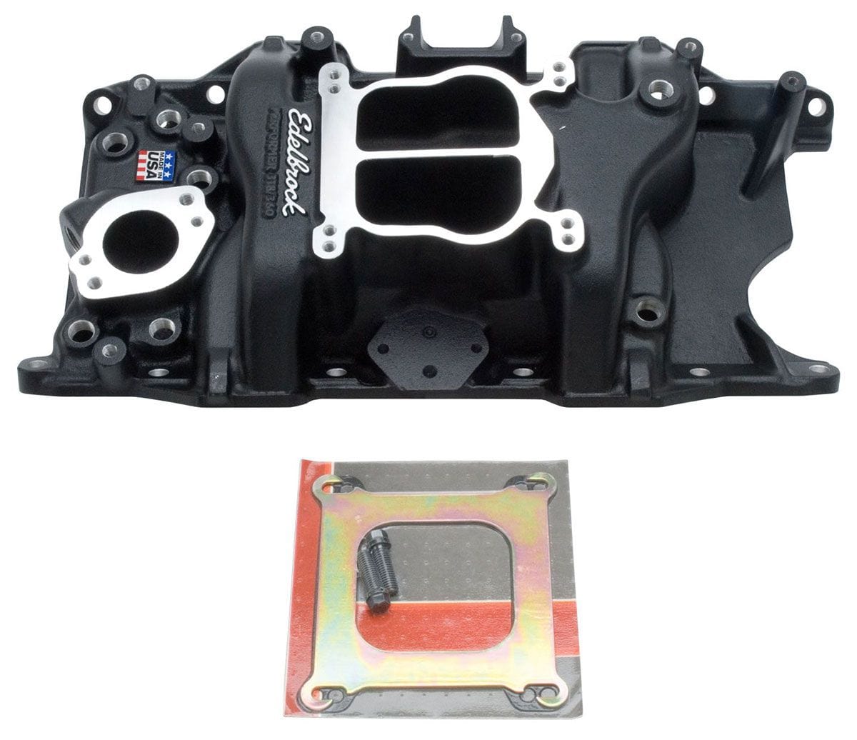 EDELBROCK Chrysler 318-360, Idle - 5500 rpm, Dual Plane, non-EGR, Black Finish Edelbrock Performer Intake Manifold ED21763 SR