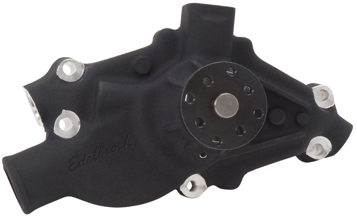 EDELBROCK Small Block Chevy, -10 AN aux. fittings at 90° to the block Edelbrock Victor Series Circle Track Water Pump ED8819 SR