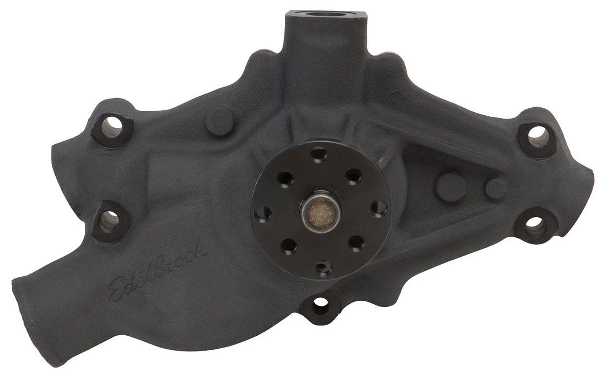 EDELBROCK Small Block Chevy, -10 AN aux. fittings at 90° to the block Edelbrock Victor Series Circle Track Water Pump ED8819 SR