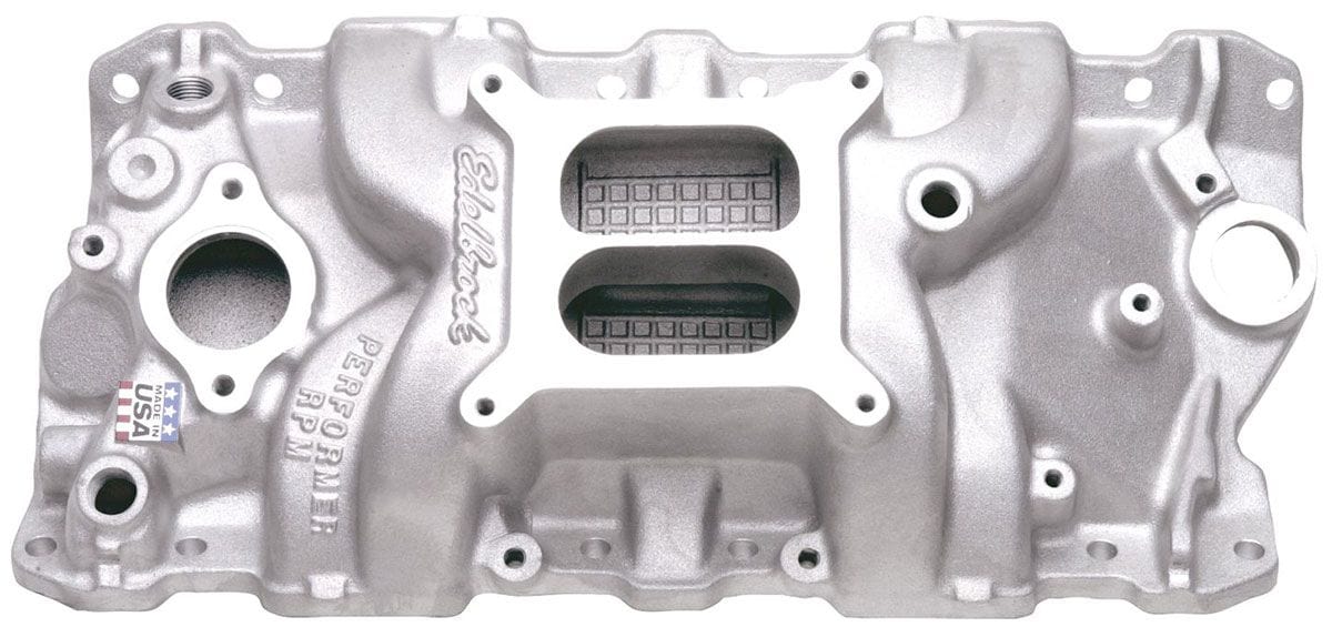 EDELBROCK Small Block Chevy, 1500-6500 rpm Edelbrock Performer RPM Intake Manifold ED7101 SR