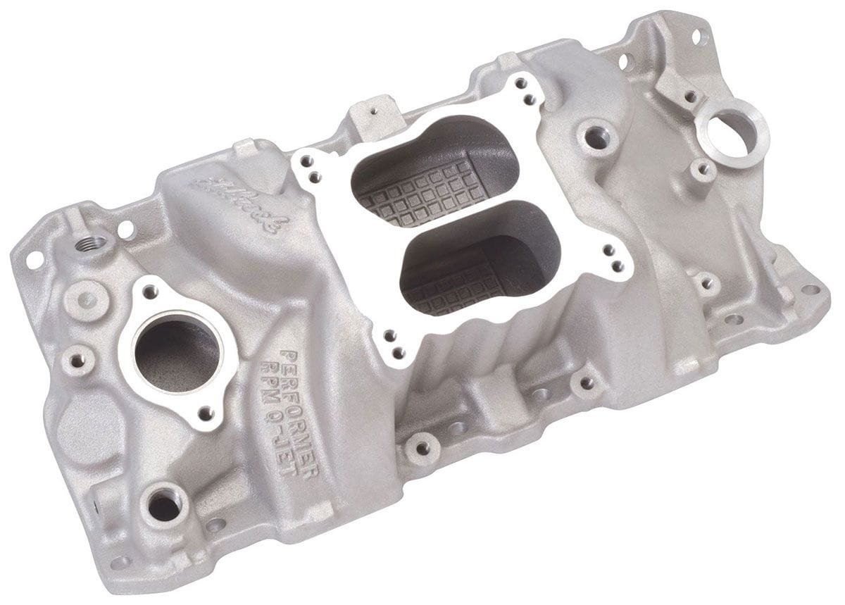 EDELBROCK Small Block Chevy, 1500-6500 rpm Edelbrock Performer RPM Q-Jet Intake Manifold ED7104 SR