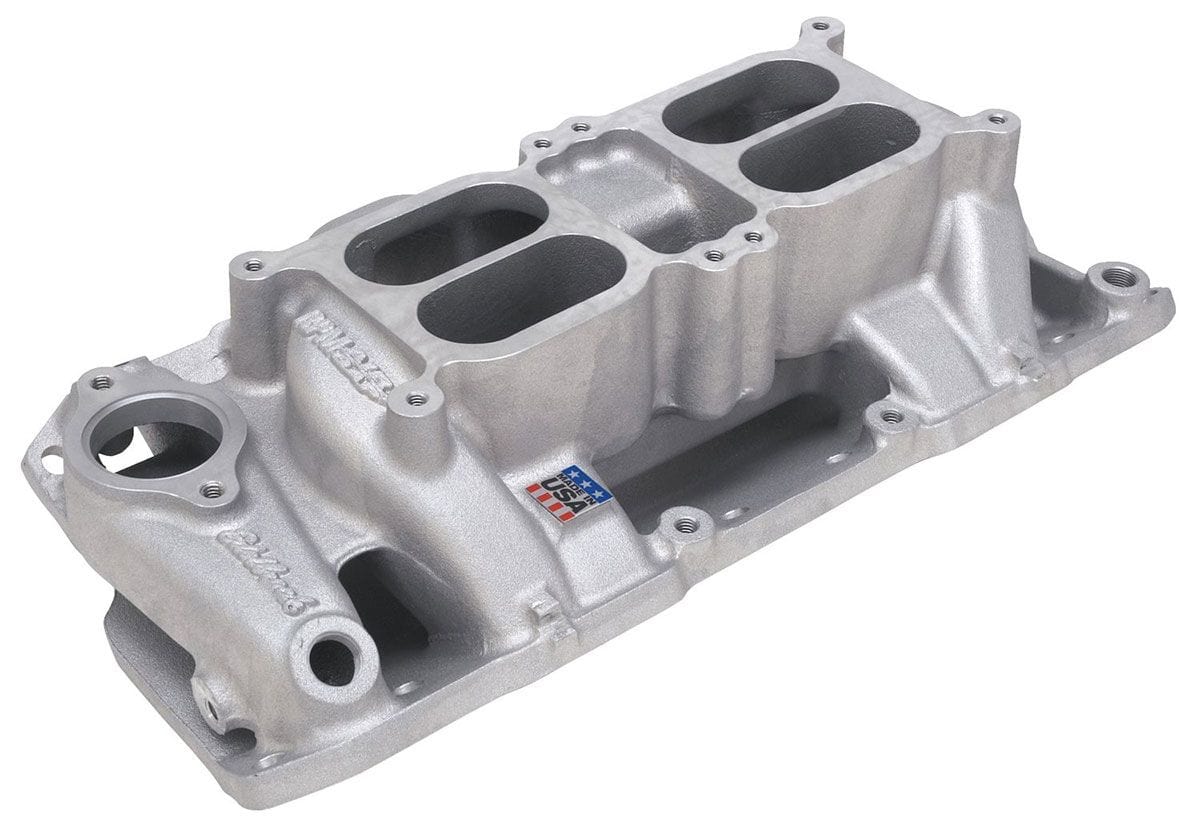 EDELBROCK Small Block Chevy, 1500-6500 rpm Edelbrock RPM Air-Gap Dual-Quad Intake Manifold ED7525 SR