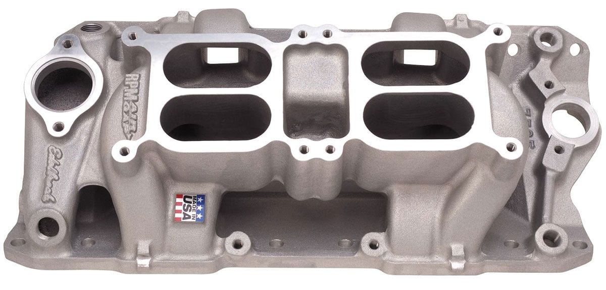 EDELBROCK Small Block Chevy, 1500-6500 rpm Edelbrock RPM Air-Gap Dual-Quad Intake Manifold ED7525 SR