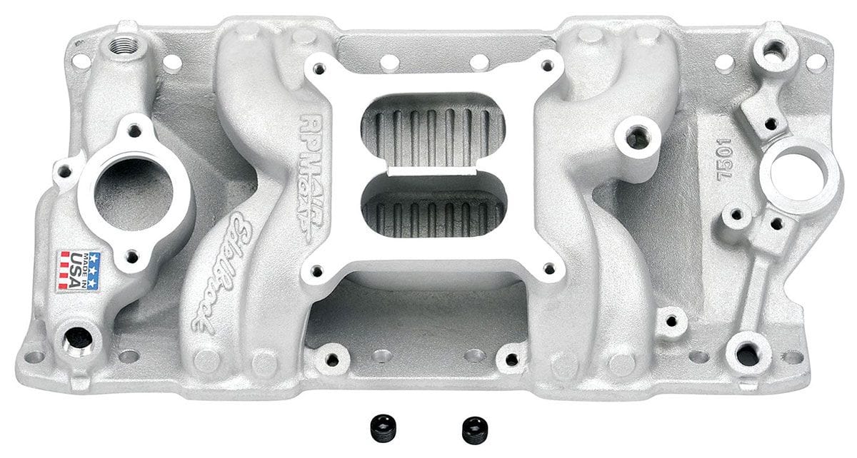 EDELBROCK Small Block Chevy, 1500-6500 rpm Edelbrock RPM Air-Gap Intake Manifold ED7501 SR