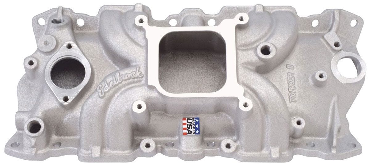 EDELBROCK Small block Chevy, 2500-6500 rpm, non-EGR Edelbrock Torker II Intake Manifold ED5001 SR