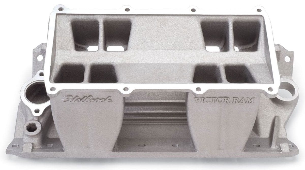 EDELBROCK Small Block Chevy, 6500-10,000 rpm, base only Edelbrock Victor Ram Intake Manifold ED7070 SR