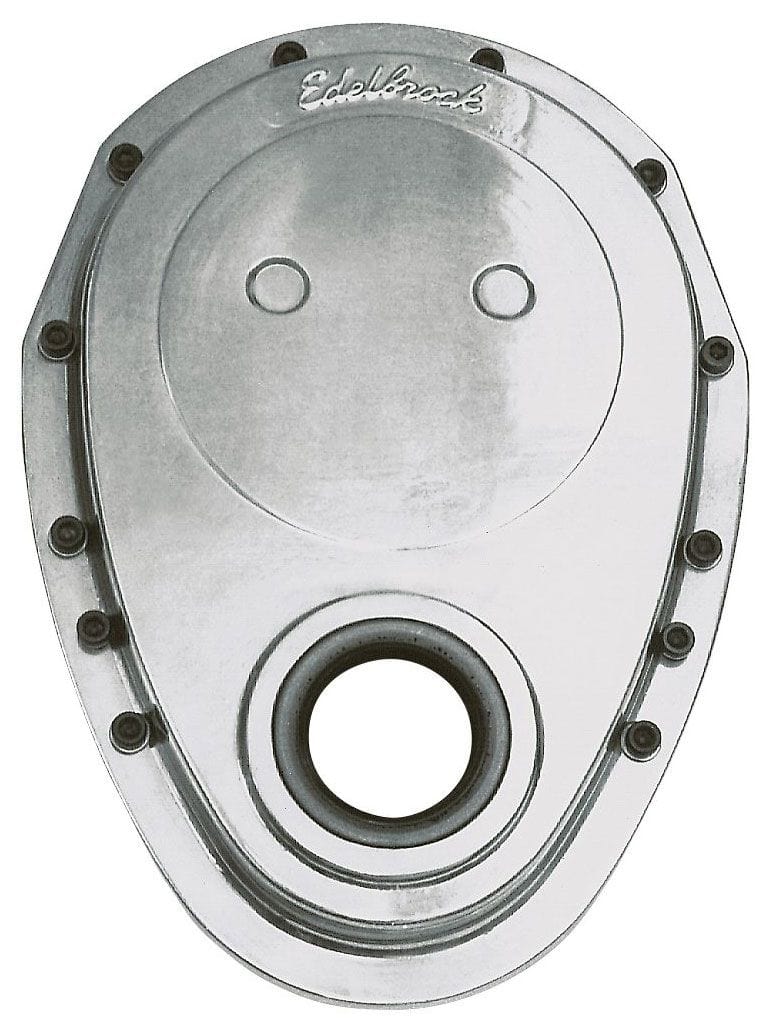 EDELBROCK Small Block Chevy, polished, with pan seal, allen head bolts, gaskets Edelbrock Aluminium Timing Cover ED4240 SR
