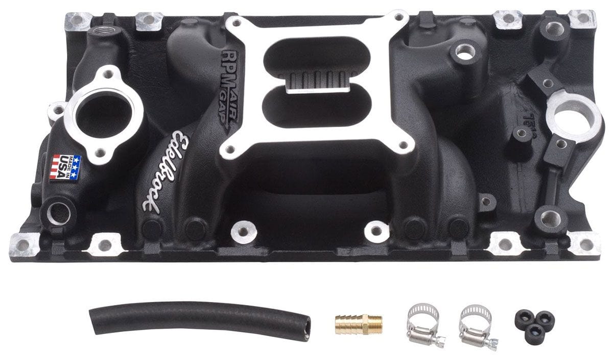 EDELBROCK Small Block Chevy Vortec, 1500-6500 rpm Edelbrock RPM Air-Gap Intake Manifold Black Finish ED75163 SR