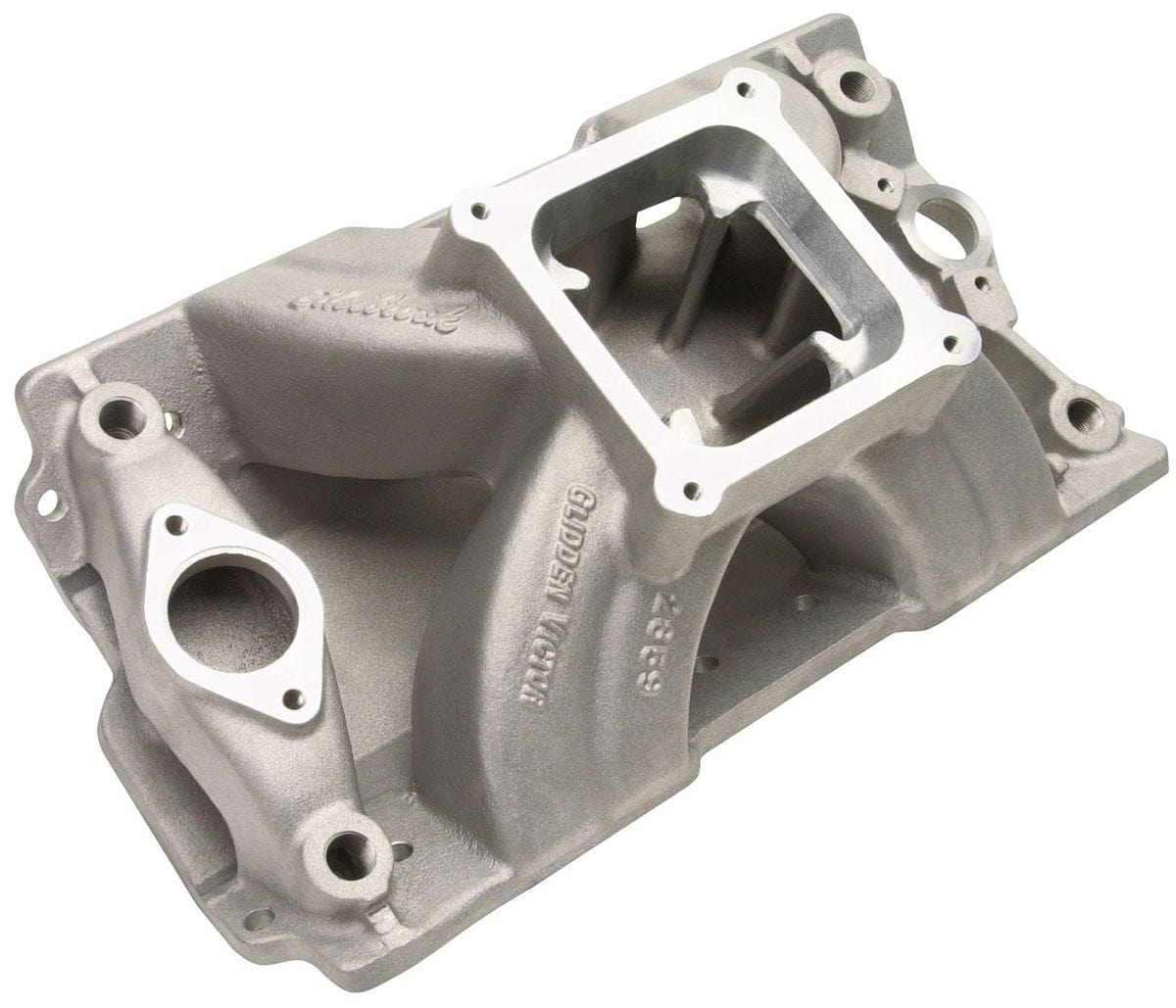 Edelbrock Small Block Chevy, with 4500 Series carburettor, 5000-8500 rpm Edelbrock Victor Glidden 18° Intake Manifold ED2859 SR