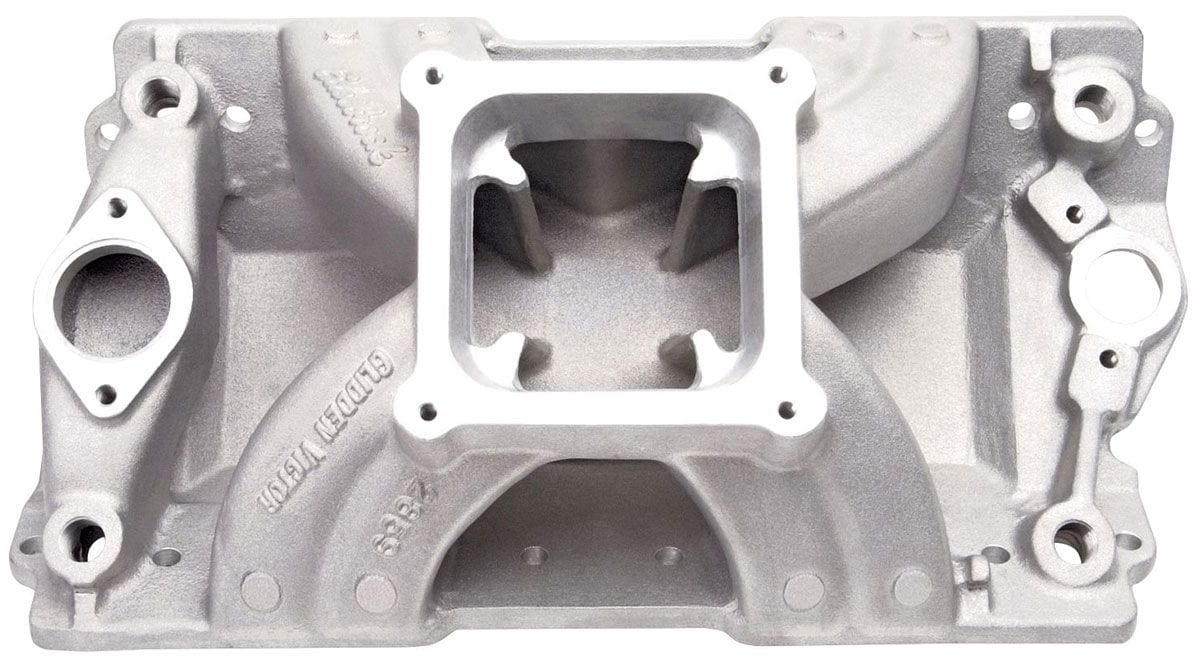 Edelbrock Small Block Chevy, with 4500 Series carburettor, 5000-8500 rpm Edelbrock Victor Glidden 18° Intake Manifold ED2859 SR