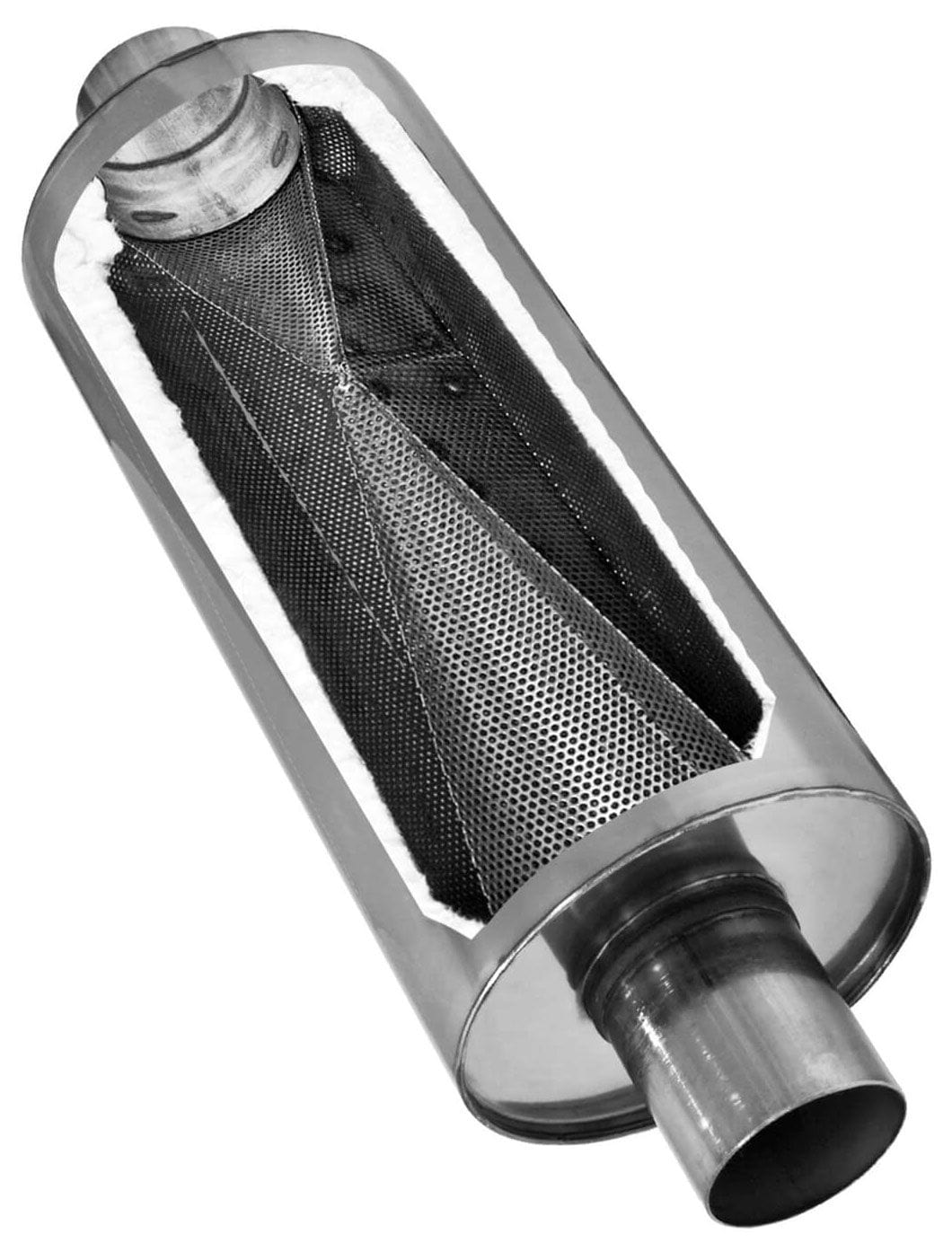 FLOWMASTER Round, 2-1/2" Inlet/Outlet Flowmaster DBX Series Hushpower Muffler FLO12514310 SR