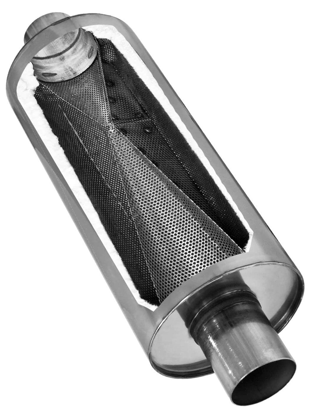 FLOWMASTER Round, 2-1/4" Inlet/Outlet Flowmaster DBX Series Hushpower Muffler FLO12414310 SR