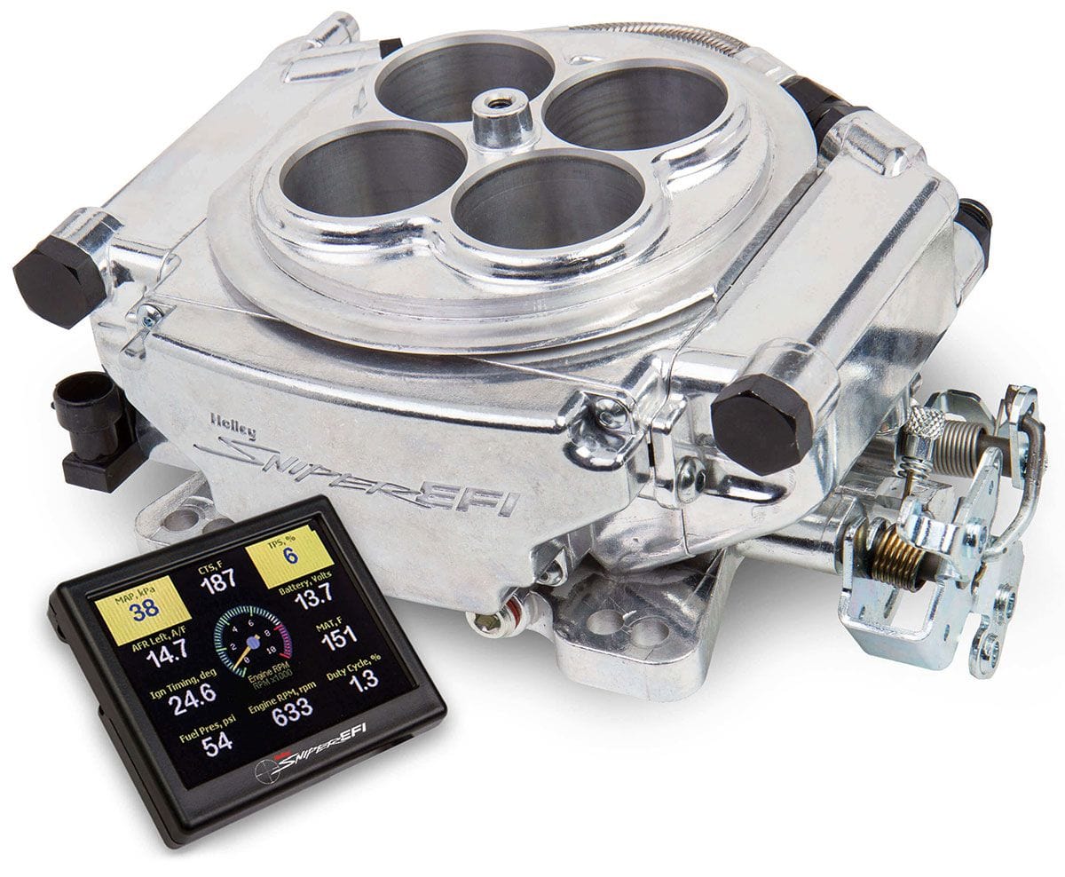 HOLLEY 800 cfm 4 Injector Throttle Body, 650 HP Forced Induction Holley Sniper EFI 4BBL Self Tuning System - Shiny Finish HO550-518 SR