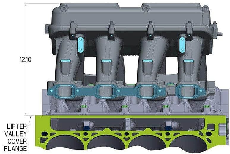 HOLLEY Suit Dual 4150 & 4500 Carburettor Mounting Holley Hi-Ram Intake Plenum Top Only - Black HO300-207BK SR