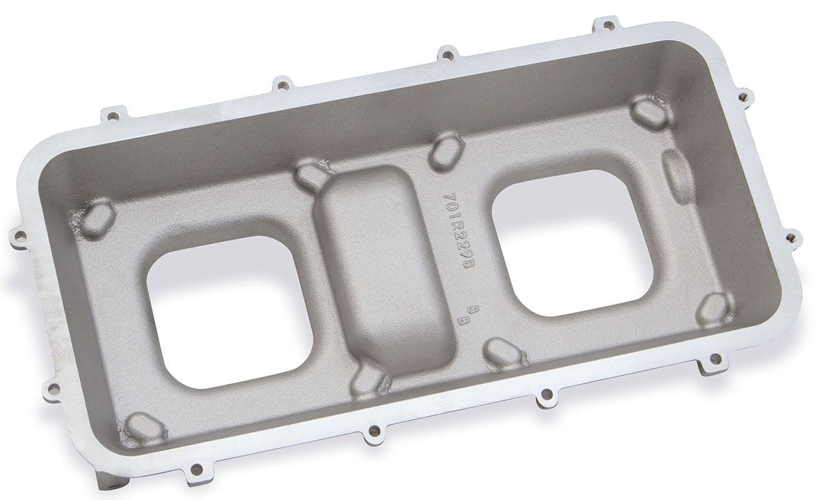 HOLLEY Suit Dual 4150 & 4500 Carburettor Mounting Holley Hi-Ram Intake Plenum Top Only - Natural Finish HO300-207 SR