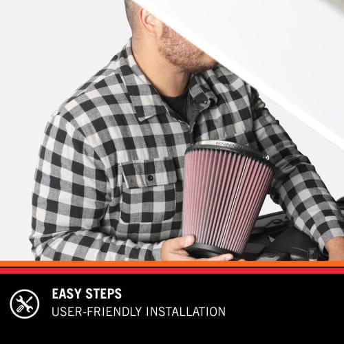 K&N 4.875 in (124 mm) H x 4.688 in (119 mm) Base OD x 3.5 in (89 mm) Top OD K&N K&N Universal Clamp On Filter Fits 2.75 in (70 mm) KNRU-9350 SR