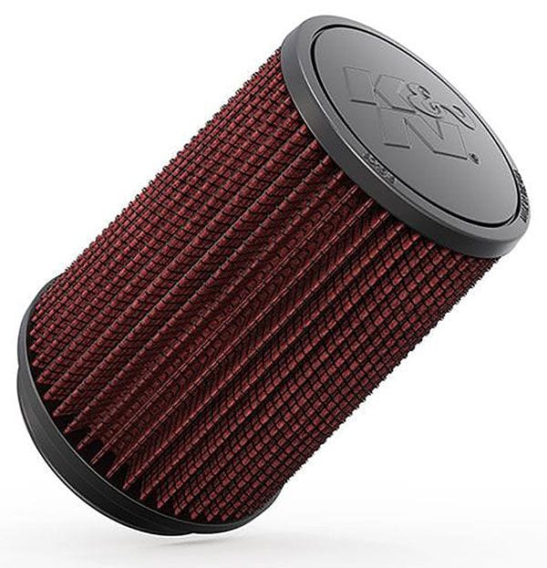K&N 7 in (178 mm) H x 4.375 in (111 mm) Top OD 5.375 in (137 mm) Base OD - KNRU-2590 K&N K&N Universal Clamp On Round Tapered Filter Fits 4 in (102 mm) KNRU-2590 SR