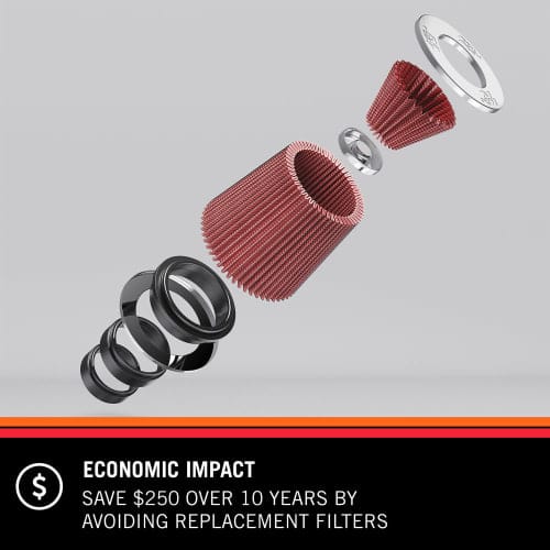 K&N 7 in (178 mm) H x 6.5 in (165 mm) Base OD x 4.5 in (114 mm) Top OD K&N K&N Universal Clamp On Filter Fits 4 in (102 mm) KNRU-1032 SR