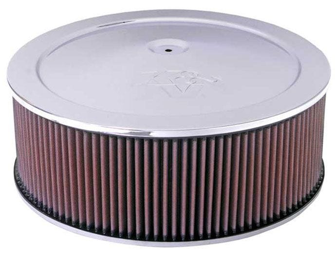K&N Fits Neck Size 5-1/8" (130 mm) - KN60-1270 K&N K&N Chrome Custom Air Cleaner Assembly 14 x 5" KN60-1270 SR