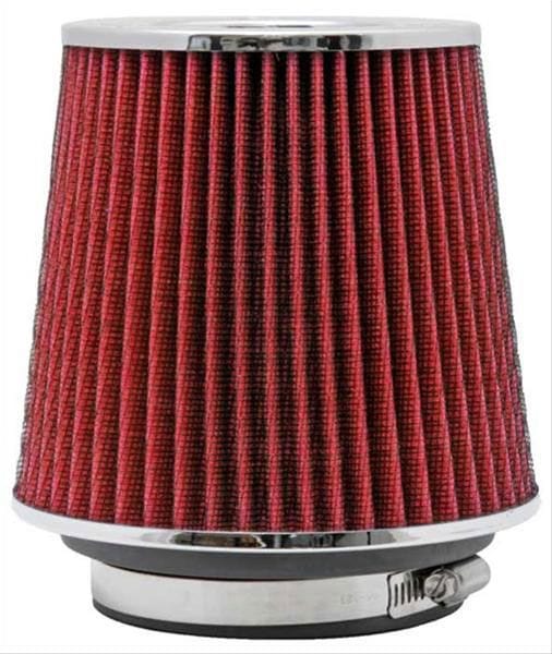 K&N Height: 5.5 in (140 mm) H x 6 in (152 mm) Base OD x 4.75 in (121 mm) Top OD - KNRG-1001RD K&N K&N Universal Clamp On Filter Red Fits 4 in (102 mm) KNRG-1001RD SR