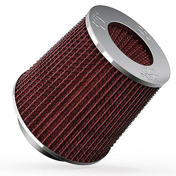 K&N Height: 5.5 in (140 mm) H x 6 in (152 mm) Base OD x 4.75 in (121 mm) Top OD - KNRG-1001RD K&N K&N Universal Clamp On Filter Red Fits 4 in (102 mm) KNRG-1001RD SR