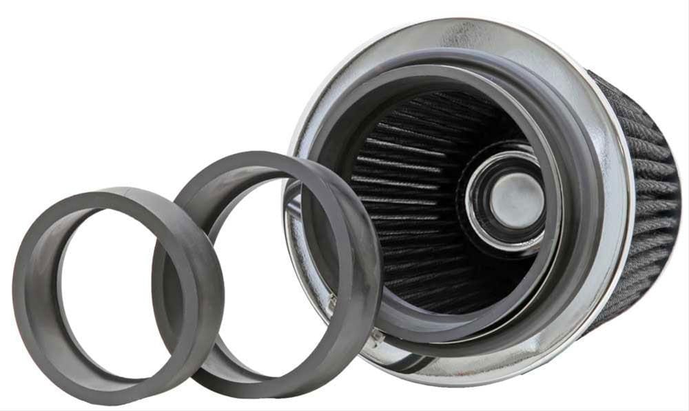 K&N Height: 5.5 in (140 mm) H x 6 in (152 mm) Base OD x 4.75 in (121 mm) Top OD - KNRG-1001WT K&N K&N Universal Clamp On Filter White Fits 4 in (102 mm) KNRG-1001WT SR