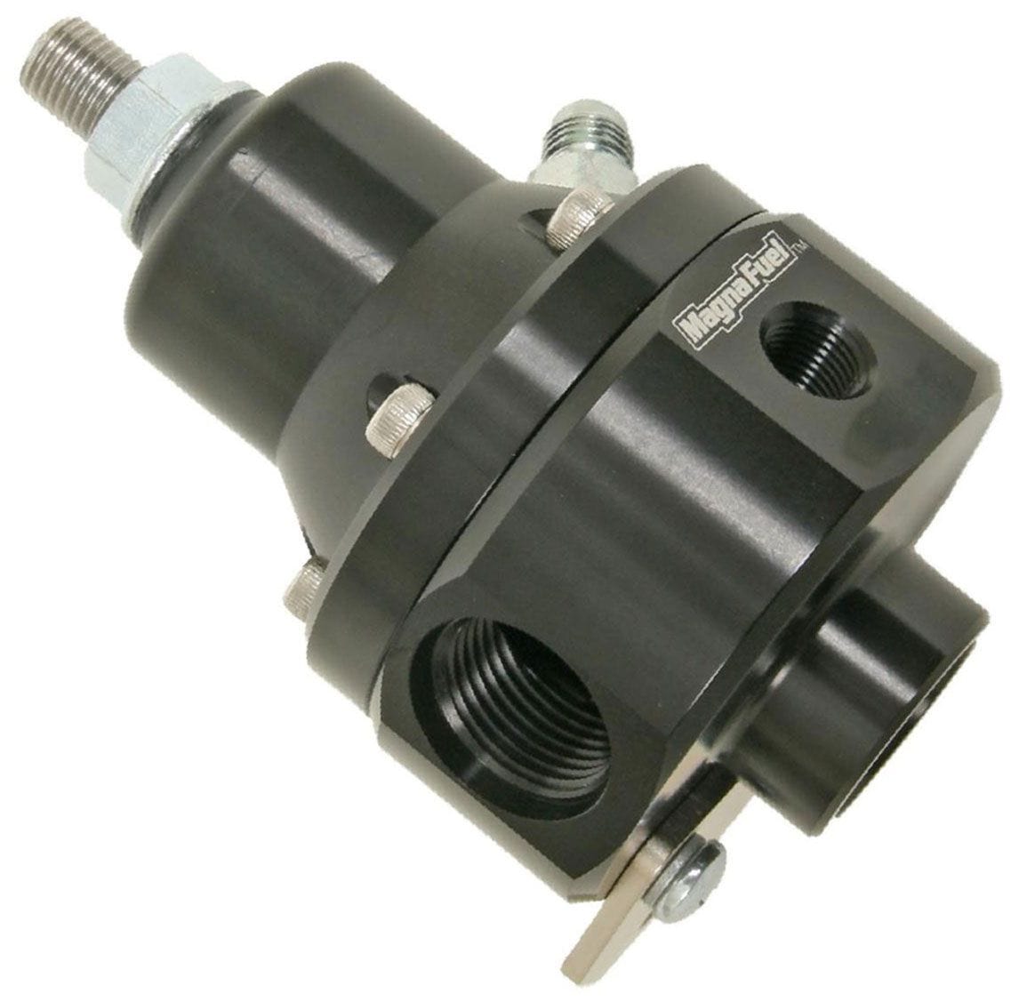 MAGNAFUEL x2 -8AN , x1 -8AN Return, 2000 HP, 35-85 Psi MagnaFuel Magnafuel Large Two-Port EFI Regulator w/ 1:1 Boost Reference, Black WIMP9950-B- SR