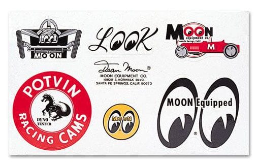 MOONEYES 6 Stickers Assortment, 10-1/4" x 6-1/4" Mooneyes Sticker Sheet MNDM002 SR