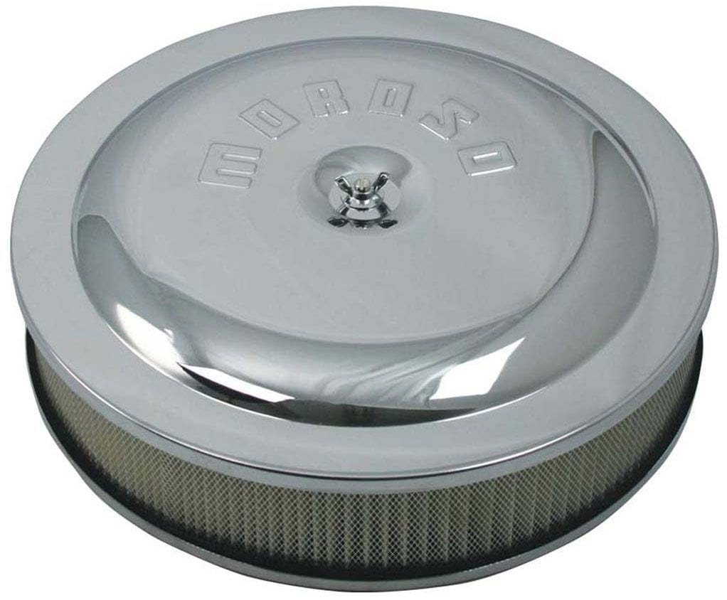 MOROSO Chrome Plated Steel With PCV Adapter Included & Recessed Base Moroso Racing Air Cleaner 14" X 3" MO65910 SR