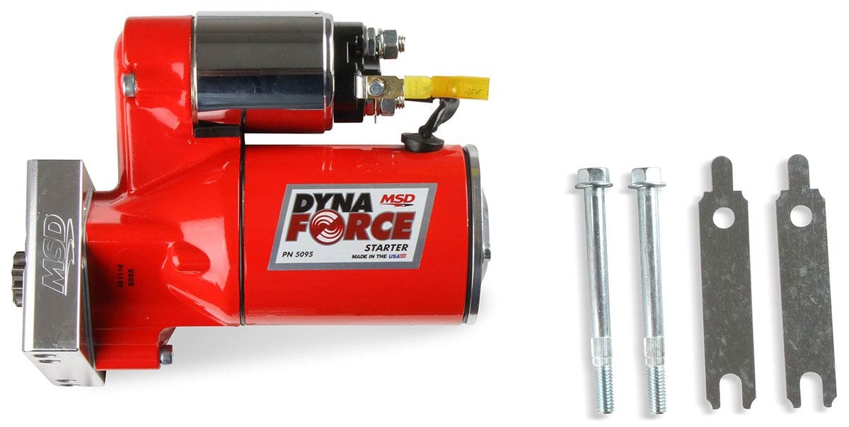 MSD 3hp Mini, Red Powder-coat, Suit Chevy Small/Big Block, Inline Bolt Mo MSD DynaForce Starter Motor MSD5095 SR