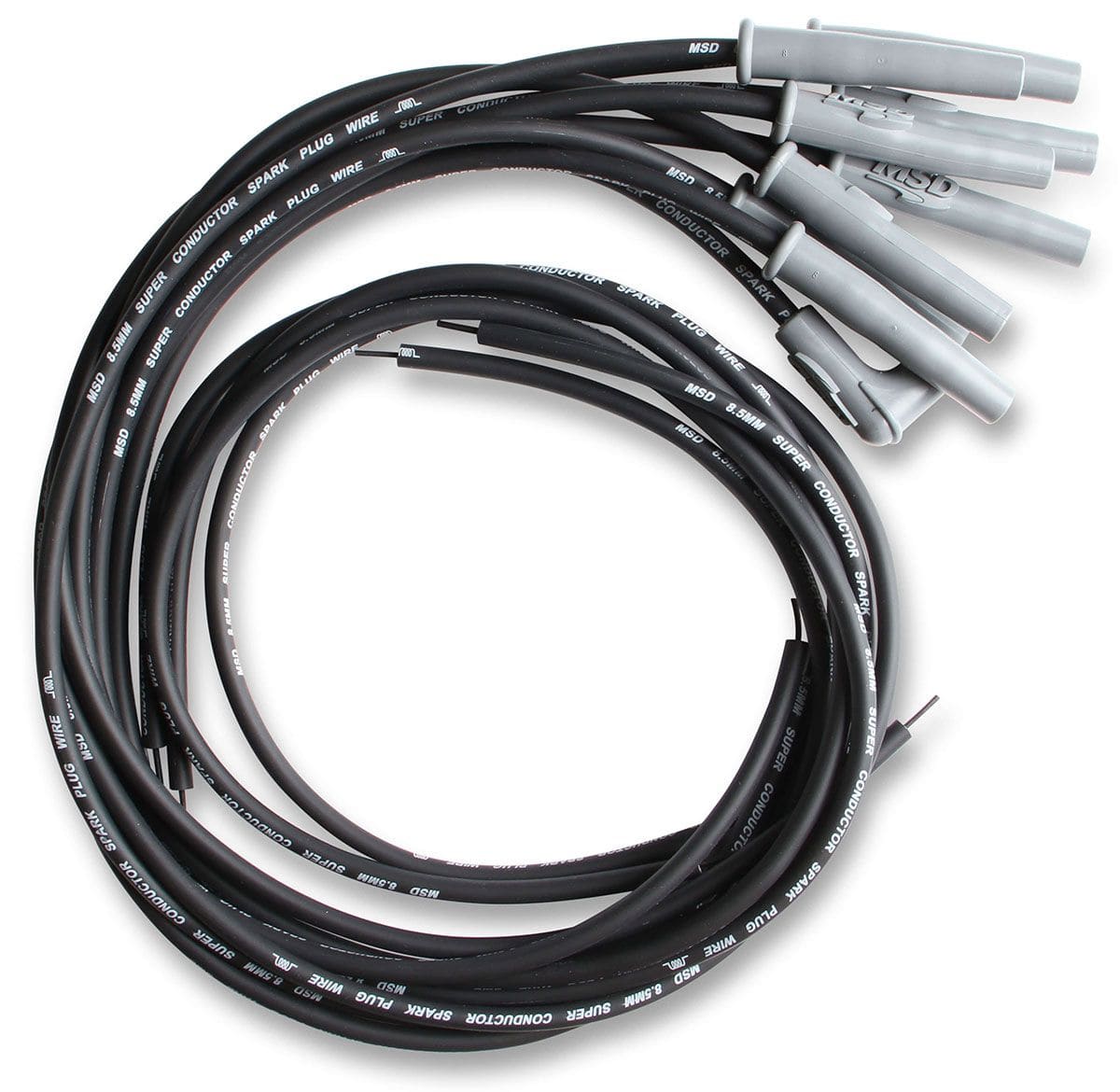 MSD 8.5mm, Black, Universal 8 Cyl Multi-Angle Plug/90° HEI Distributor Ca MSD Super Conductor Spark Plug Lead Set MSD31183 SR