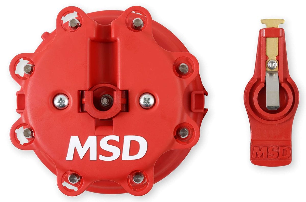 MSD For OEM Ford HEI 5.0L EFI 1986-98, Red MSD Distributor Cap and Rotor Kit MSD8482 SR