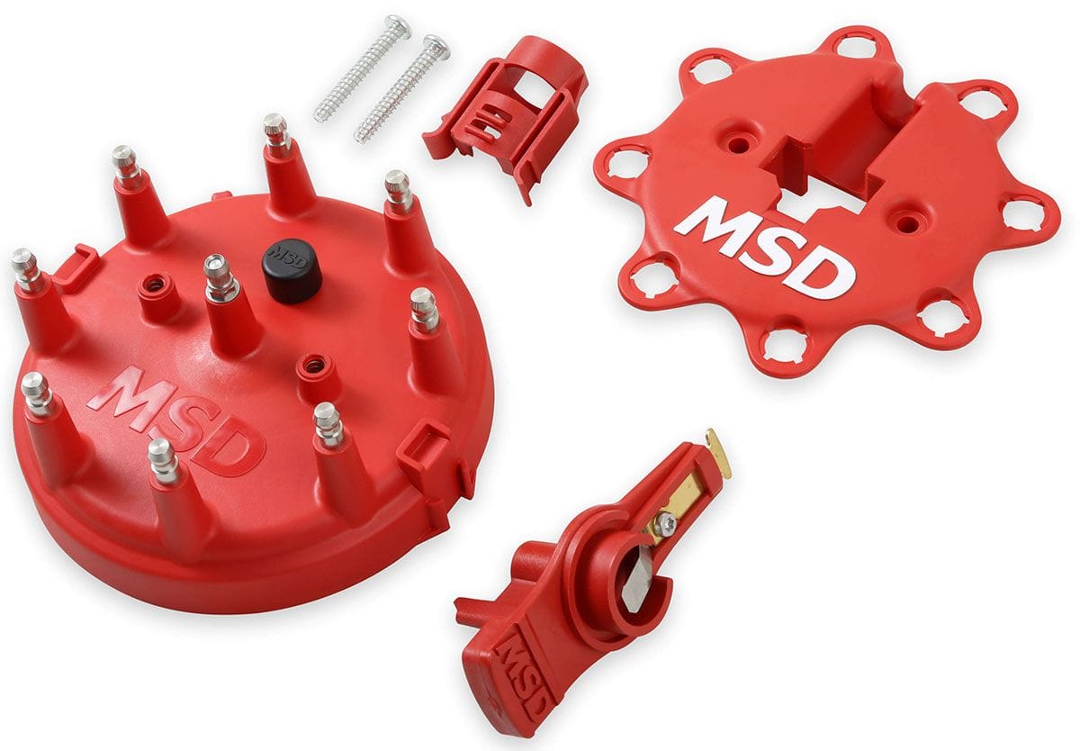 MSD For OEM Ford HEI 5.0L EFI 1986-98, Red MSD Distributor Cap and Rotor Kit MSD8482 SR