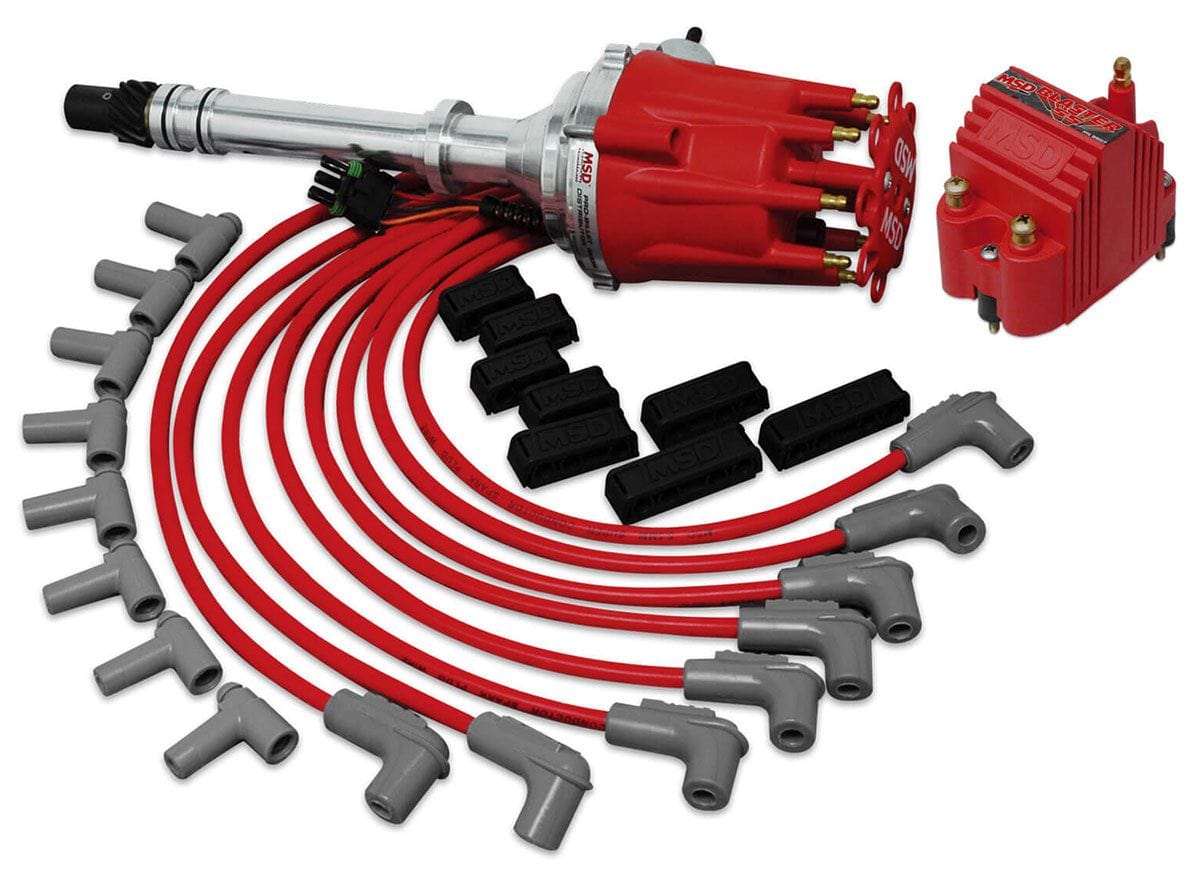 MSD Pro-Billet Distributor, Blaster Coil, 8.5mm Ignition Lead Set, Lead s MSD Chevy Ready to Run Ignition Kit MSD84741 SR
