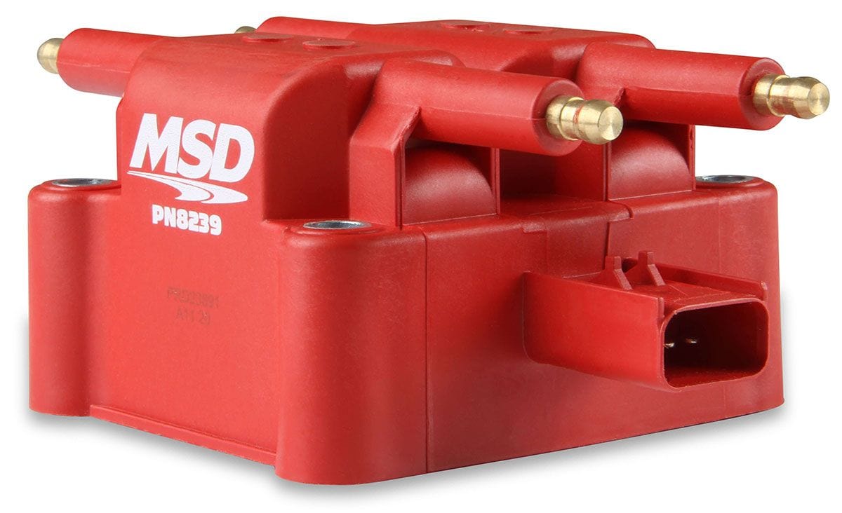 MSD Replacement Coil, 36,000 volts, Blade Terminals MSD Mitsubishi 4 Post Tower Coil MSD8239 SR