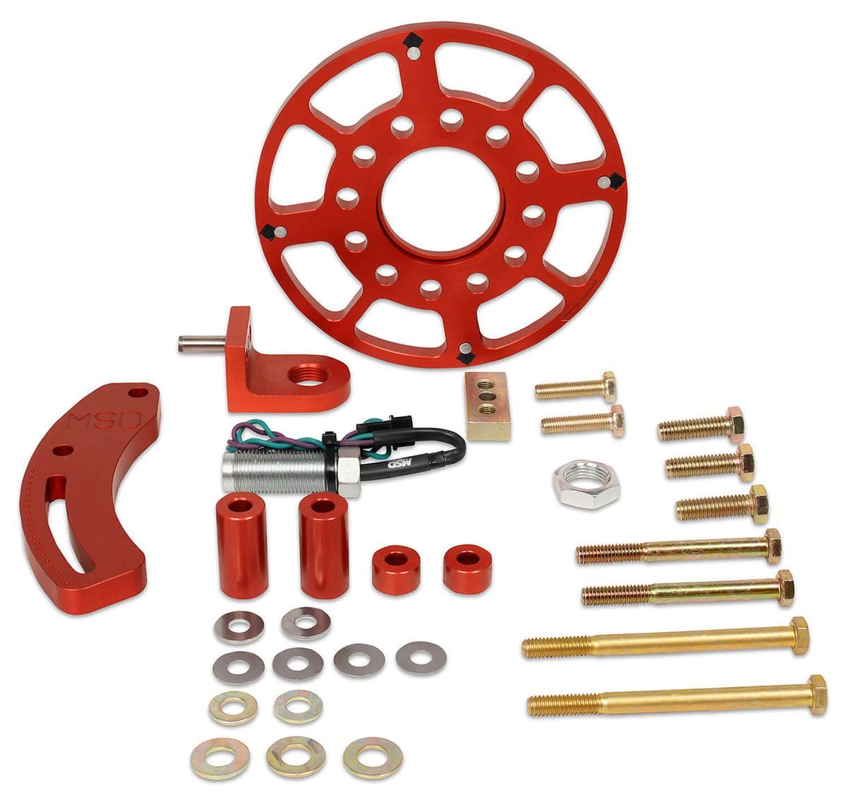 MSD Small Block Ford 289-302-351W, with 6.562" Harmonic Balancer, Red Ano MSD Flying Magnet Crank Trigger MSD8640 SR