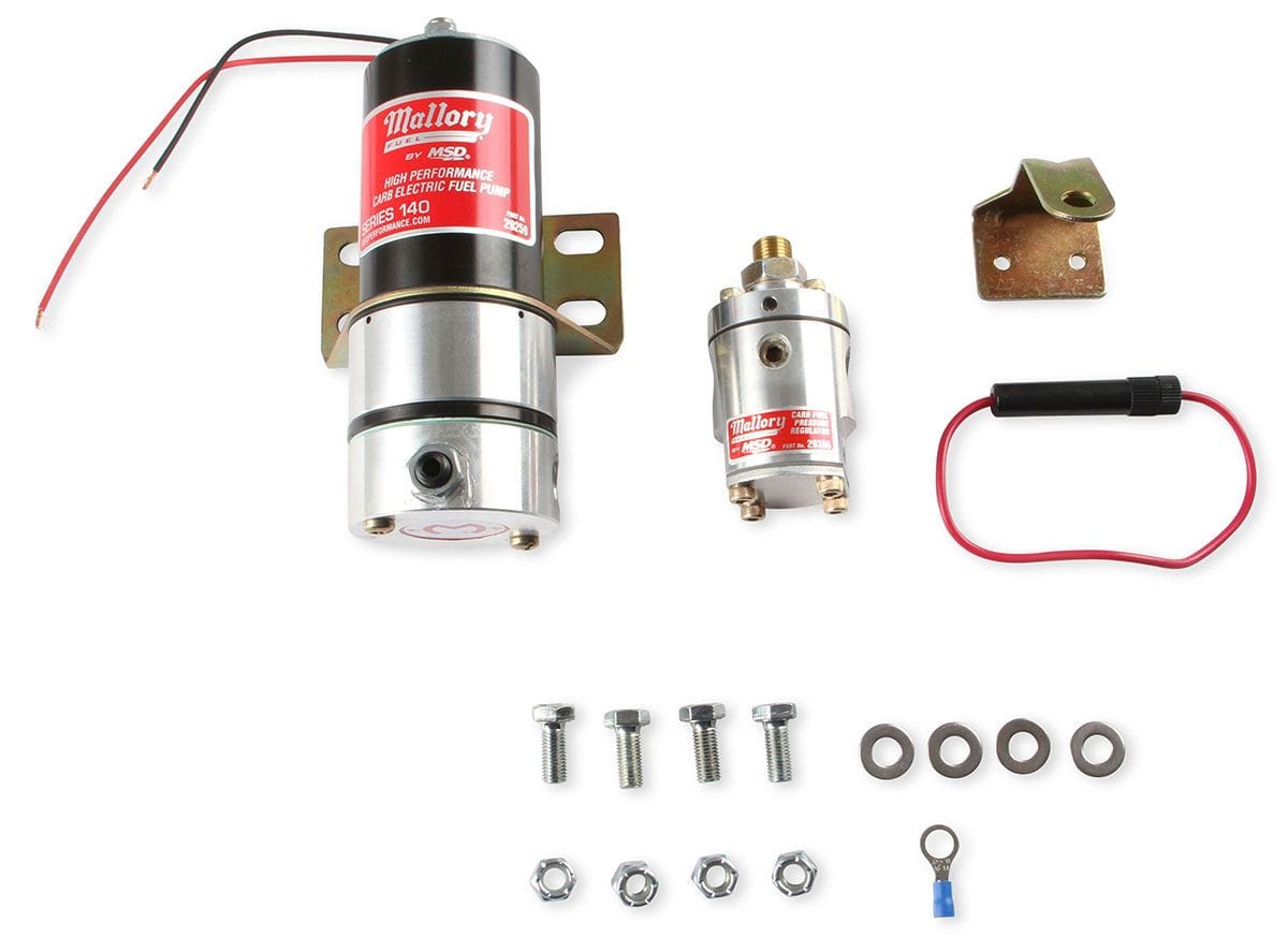 MSD Suit Carburettor Petrol Engines Only With Non-Bypass MSD Mallory 140 GPH Competition Electric Fuel Pump MSD29209 SR