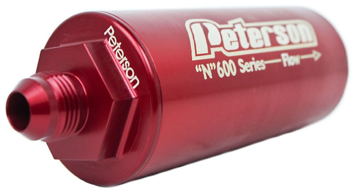 PFS -10 AN Male, 60 Micron Filter, 4.5" X 2" Peterson Fluid Systems 600 Series Inline Petrol/Methanol Filter PFS09-0618 SR
