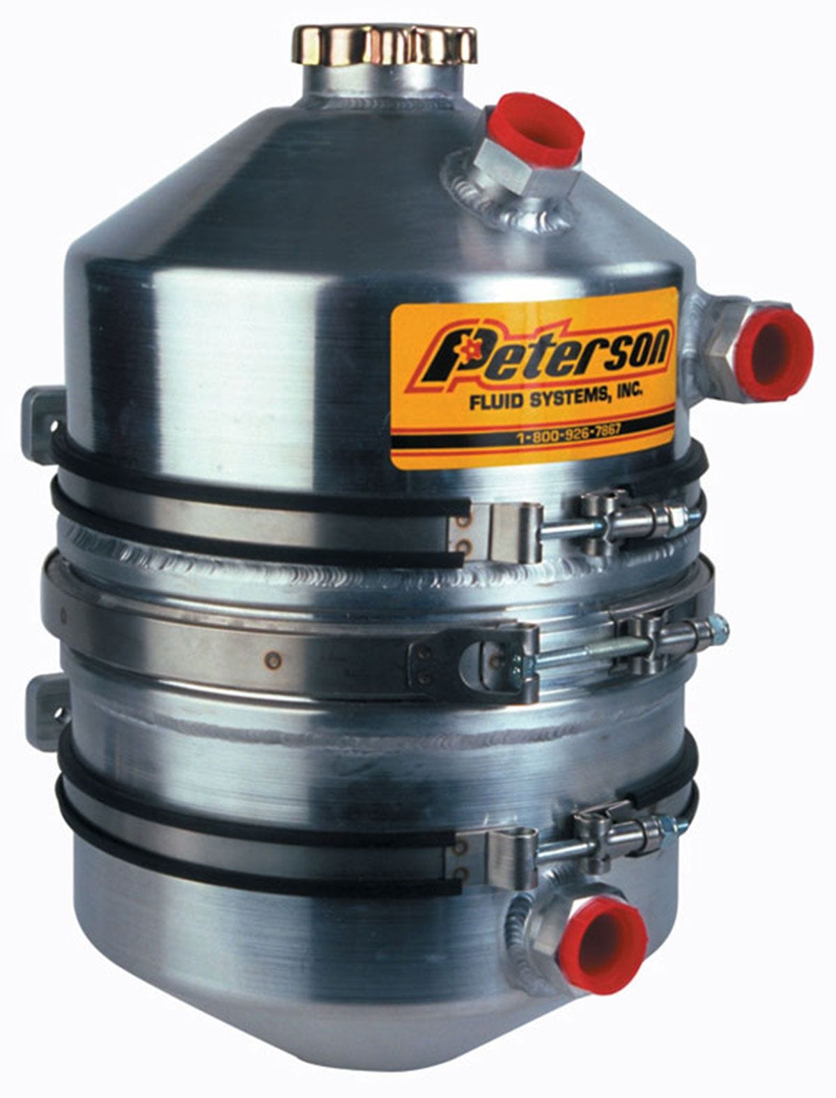 PFS 3 Gal (11.35 L), Single Scavenge Inlet, 16" H X 9" O.D Peterson Fluid Systems Dry Sump Oil Tank PFS08-0009 SR