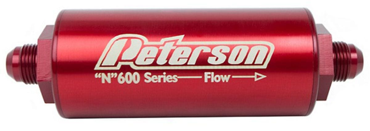PFS -8 AN Male, 60 Micron Filter, 4.5" X 2" Peterson Fluid Systems 600 Series Inline Petrol/Methanol Filter PFS09-0617 SR