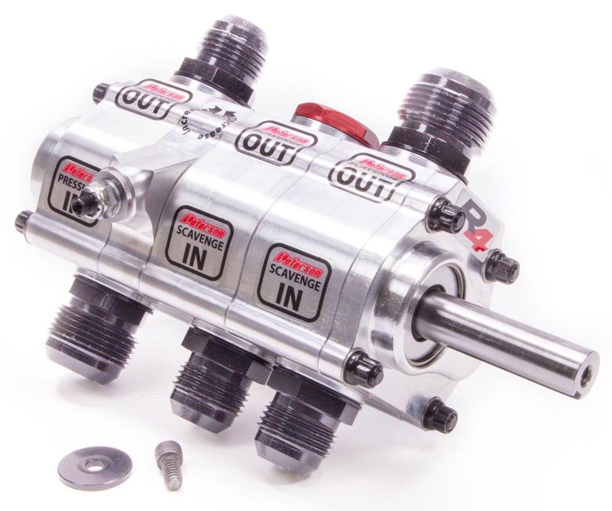 PFS Suit R/H Mount, 1.400" Scavenge, 1.200" Pressure, STD Pressure, Rear Peterson Fluid Systems R4 3 Stage Drag Dry Sump Pump PFS04-3074 SR