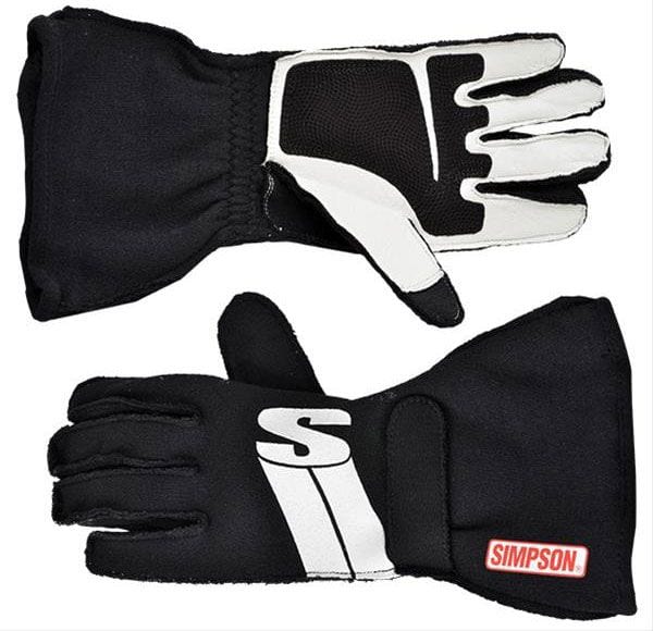 SIMPSON Large, Black, SFI.5 Simpson Impulse Racing Glove SIIMLK SR